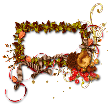 Autumnal Floral Frame Image