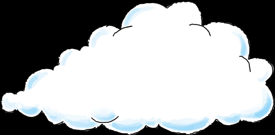 Cartoon Cloud Black Background Image