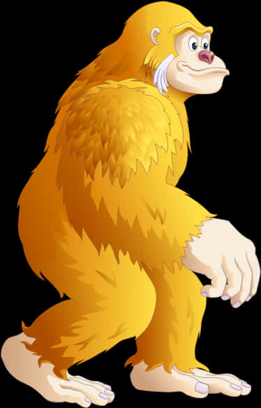 Cartoon Golden Ape Illustration Image
