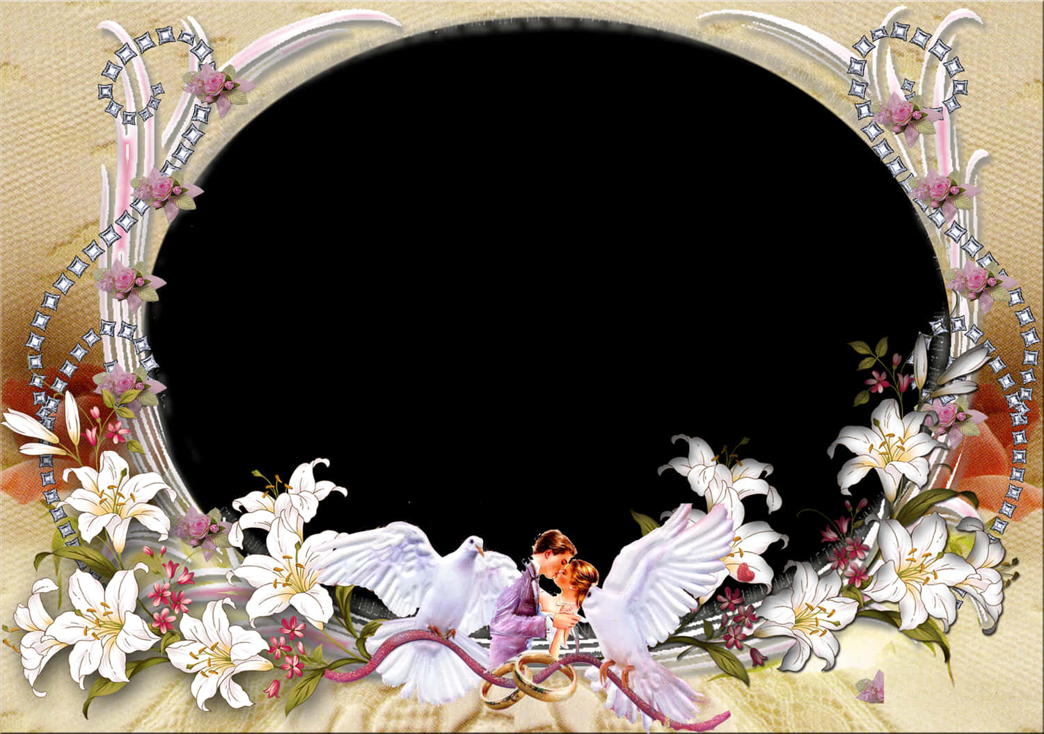 Floral_ Wedding_ Frame_ Background Image