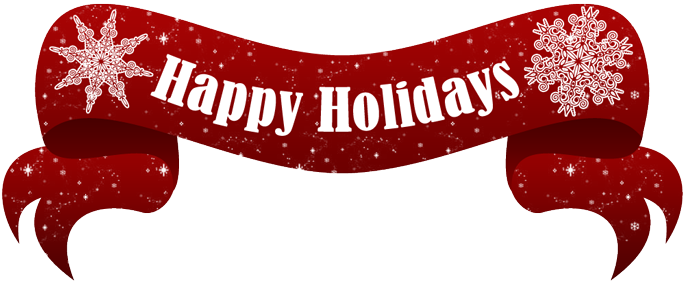 Happy Holidays Banner Red Snowflakes Image