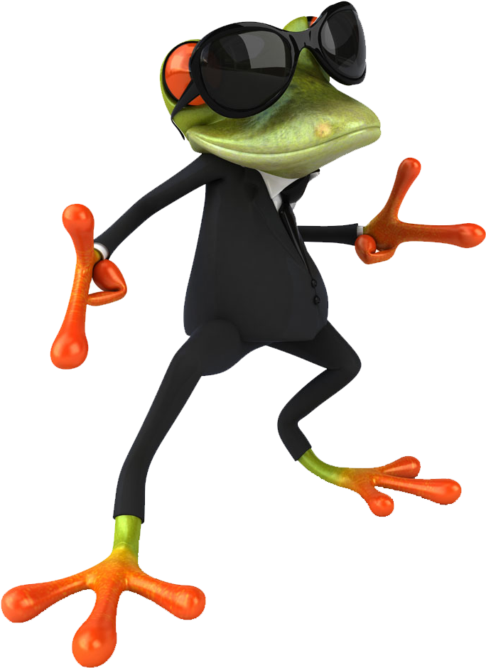 Stylish Frog Character Walking Image